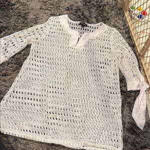 Elegant White Crochet Swim Coverup